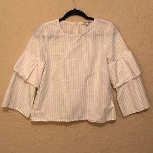 Madewell long sleeve white top